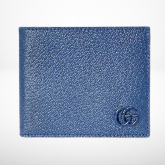 Gucci GG Marmont Royal Blue Leather bi-fold Wallet - Picture 1 of 4